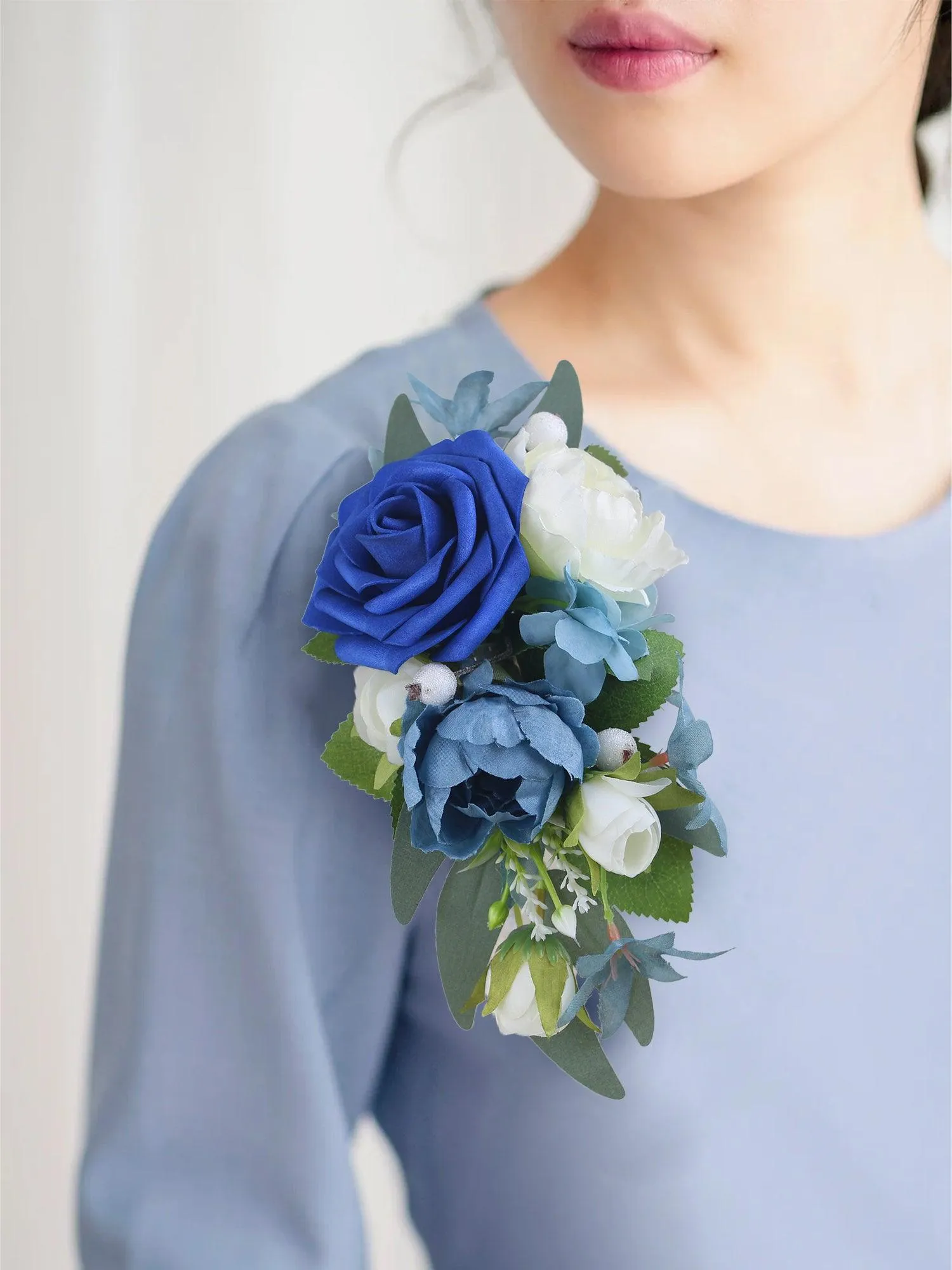 Blue Rose Shoulder Corsage