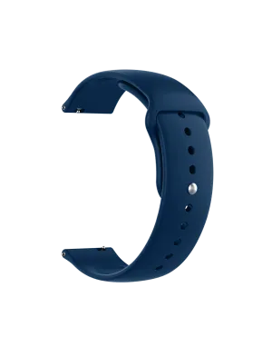 Blue Silicone Click WatchBand for Samsung/OnePlus/Fitbit Smartwatches (20mm)