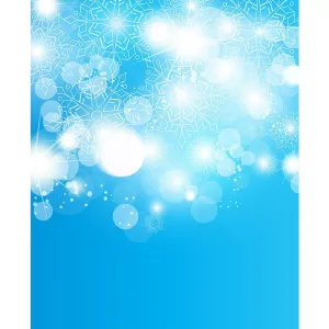 Blue Snowflake Bokeh Printed Backdrop