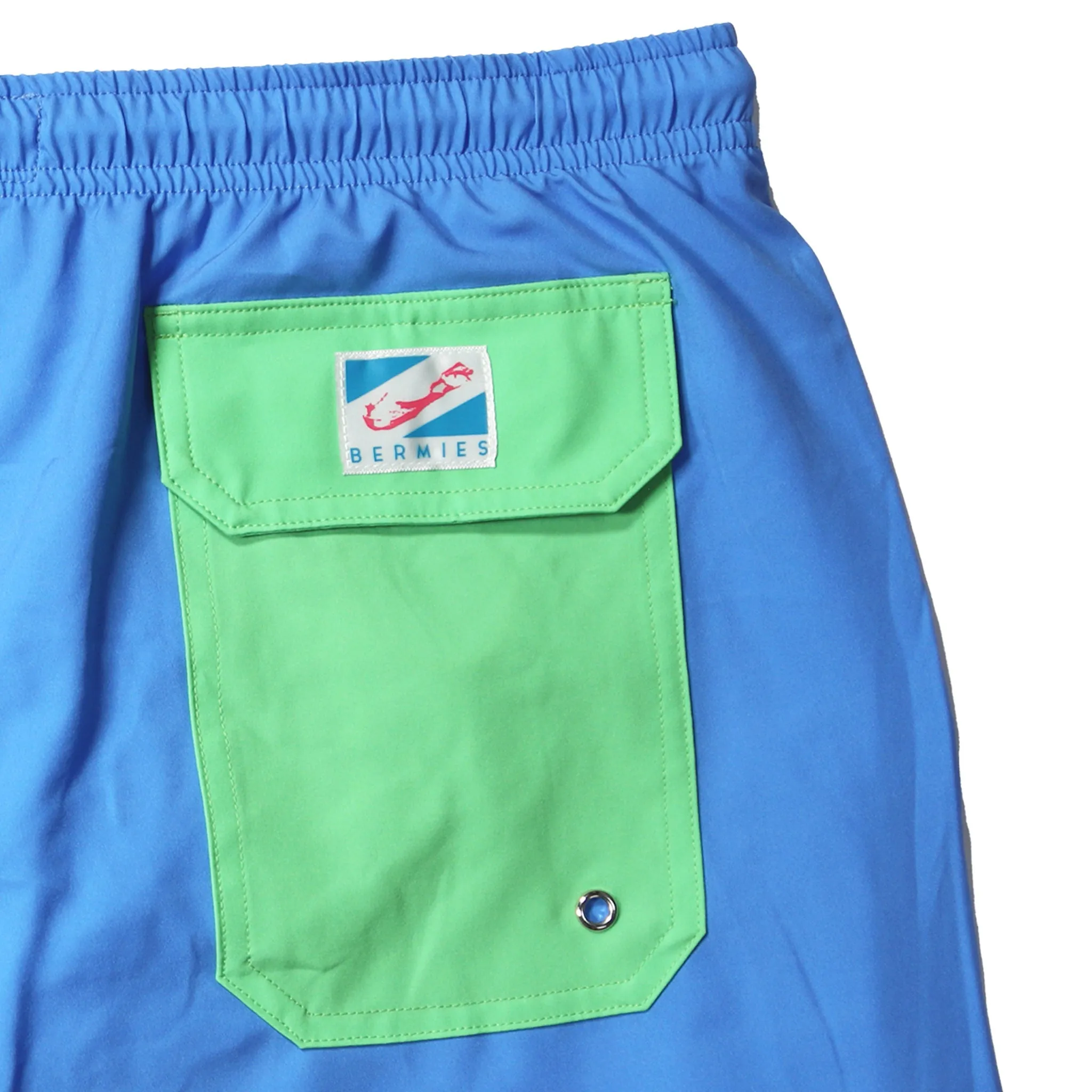 Blue Solid - Green Pocket