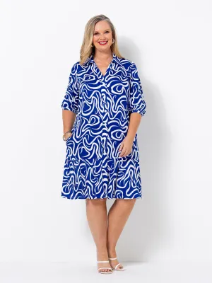 Blue Squiggles Dress