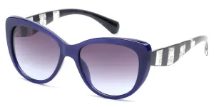 Blue Striped Arm Sunglasses