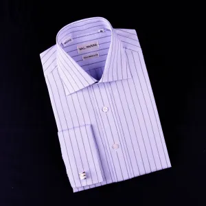 Blue Striped Dress Shirt Formal Business Designer Stripes Stylish Fashion