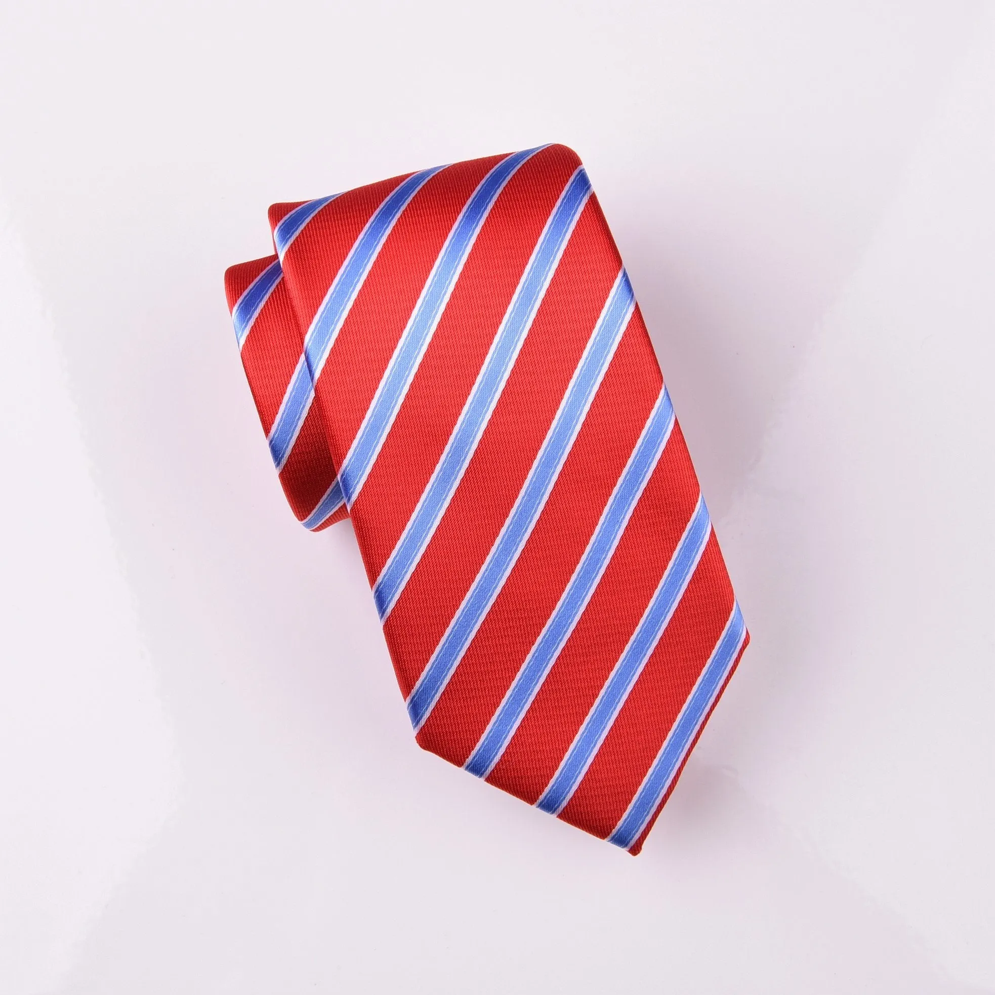 Blue Striped Red Designer Dress Fashion Formal Luxury Modern Tie 3"