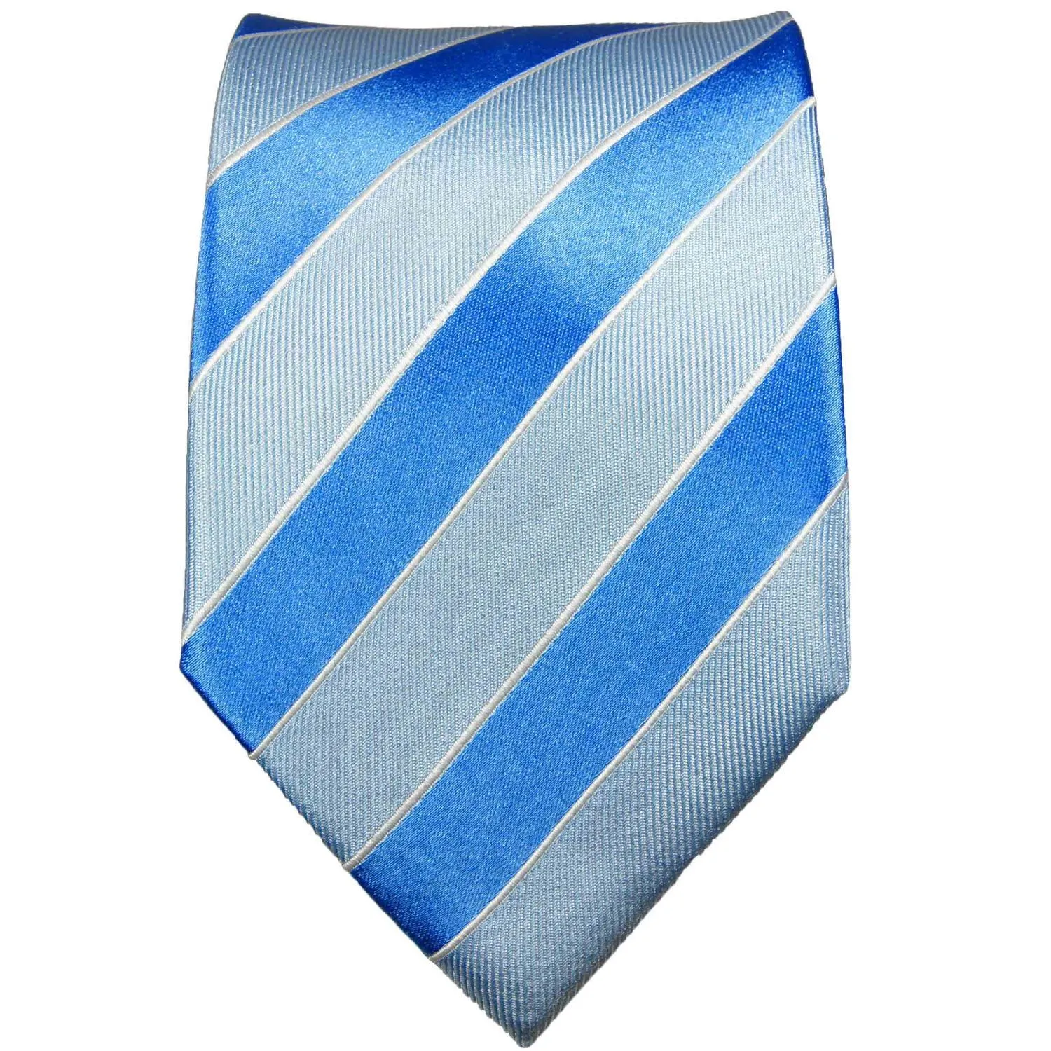 Blue Striped Silk Necktie and Accessories