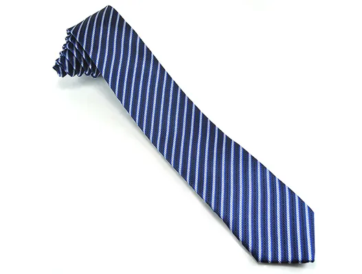 Blue Striped Skinny Tie