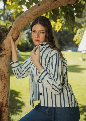 Blue Stripes Over Shirt