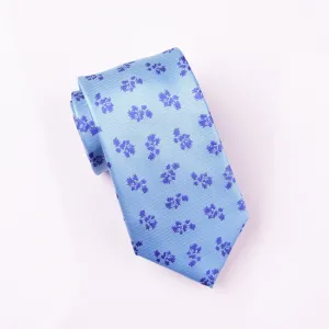 Blue Sunflower Field on Light Blue Overlay Super Woven Tie 3"