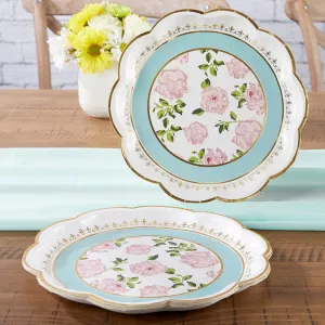 Blue Tea Time Whimsy 9" Premium Paper Plates (set of 16)