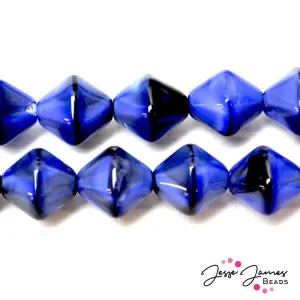 Blue Tigereye Czech Lantern Beads 12MM