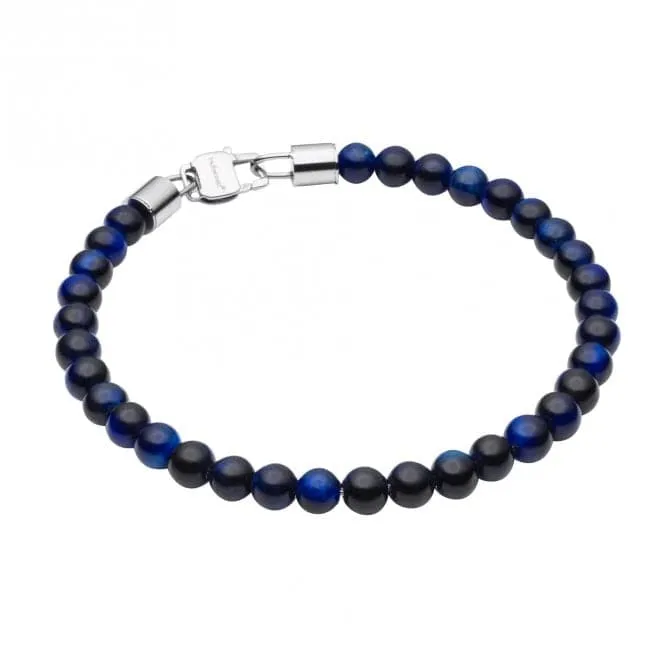 Blue Tigers Eye Beaded Bracelet B5428L