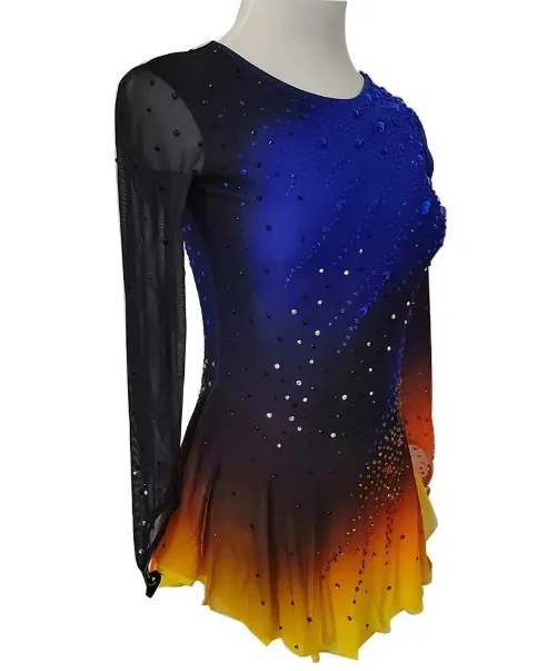 Blue To Orange Ombre Competition Skating Dress BSU121123 MEDIUM - STOCK