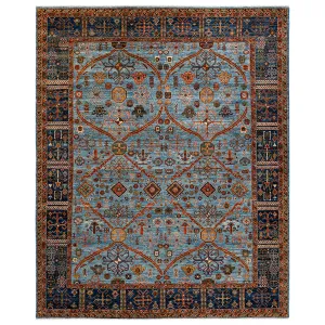 Blue Traditional Serapi Wool Rug - 8'1" x 9'10"