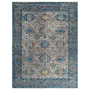 Blue Traditional Serapi Wool Rug - 9'1" x 11'9"