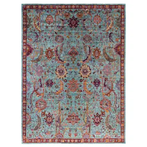 Blue Traditional Wool Rug - 8'10" x 12'2"