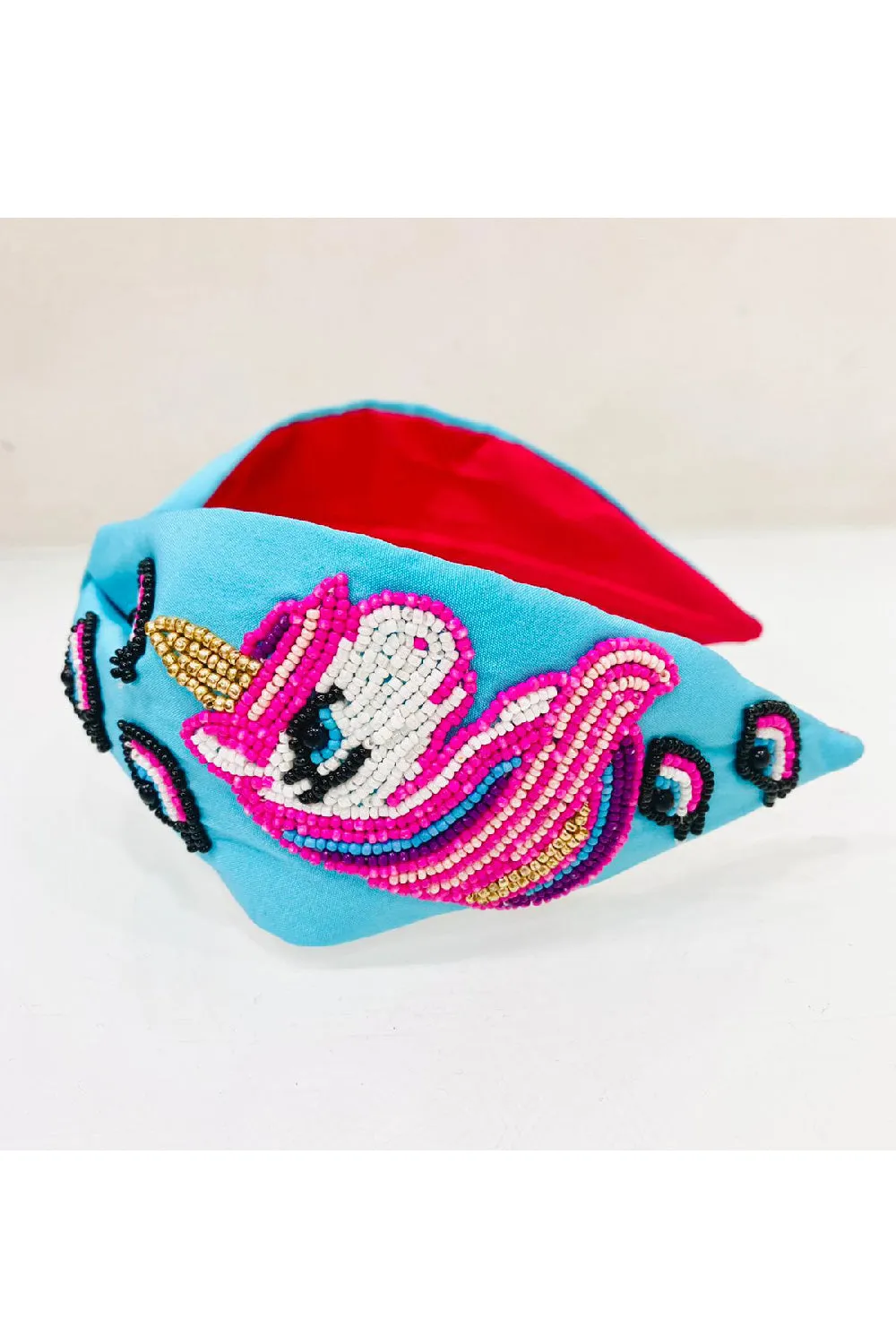 Blue Unicorn Embroidered Hairband