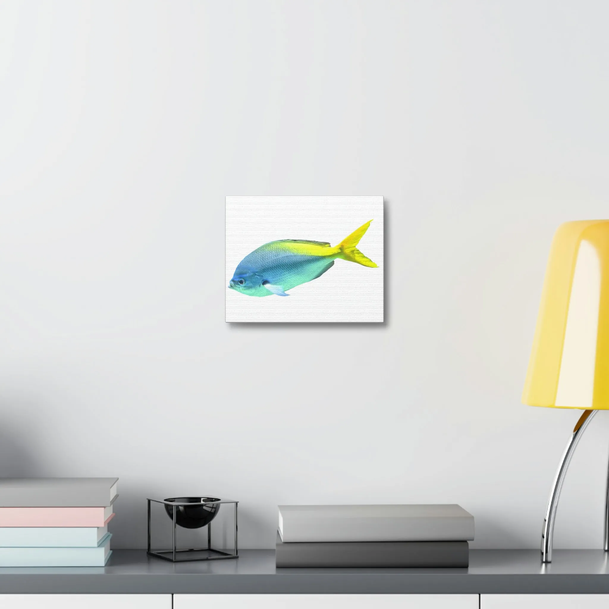 Blue Yellow Fish Stretched Canvas