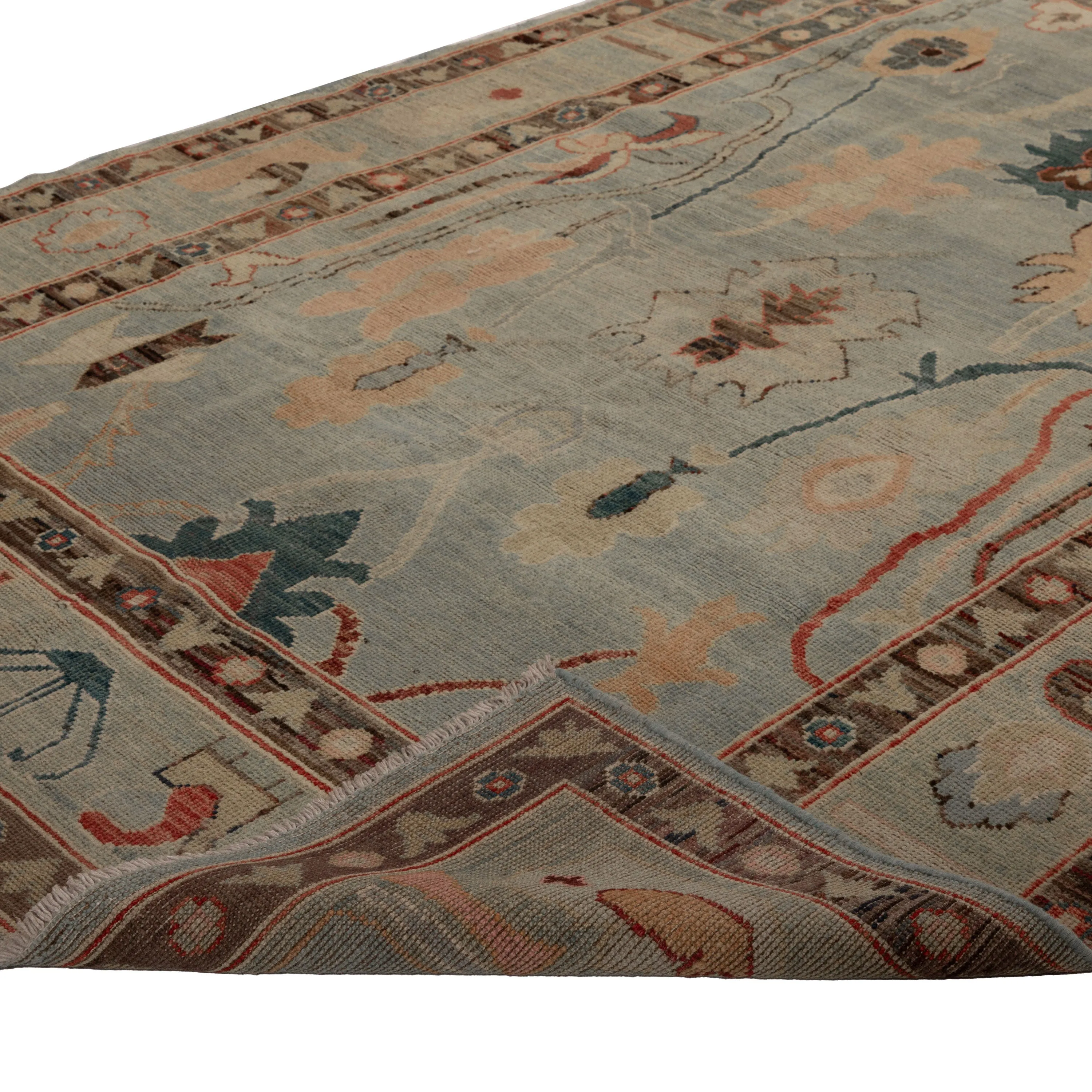 Blue Zameen Traditional Wool Rug - 5'4" x 7'10"