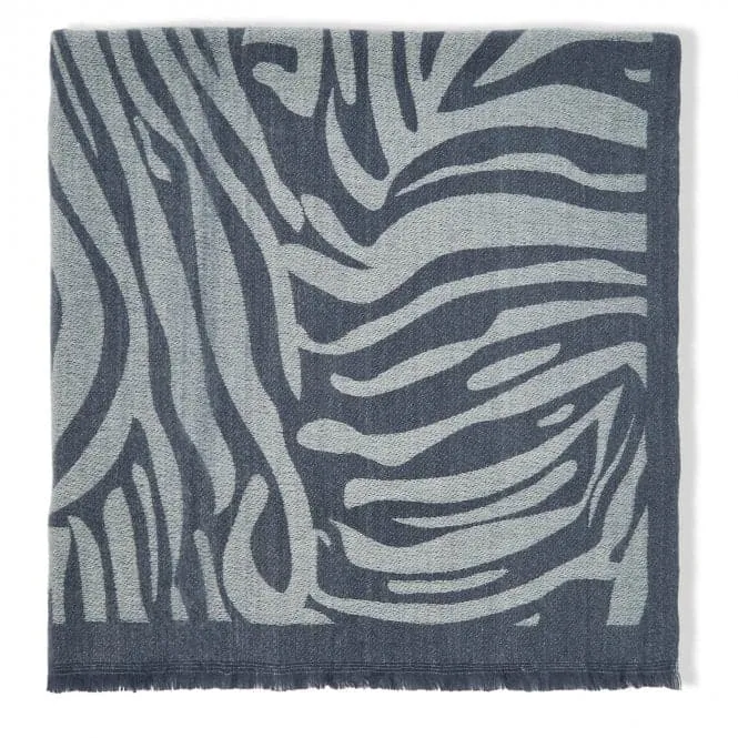 Blue Zebra Printed Blanket Scarf KLS511