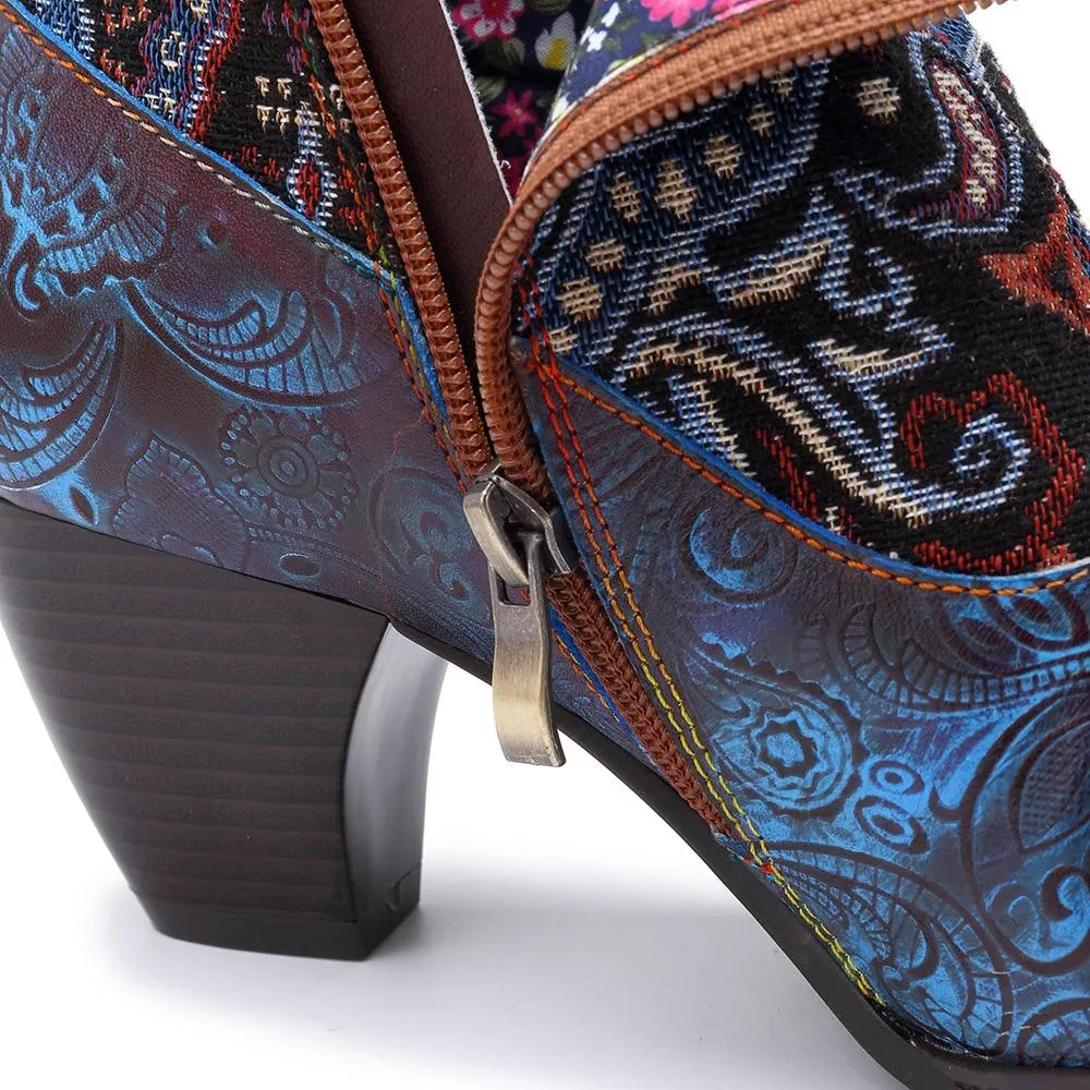 Bluebell Boho Hippie Low Heel Boots