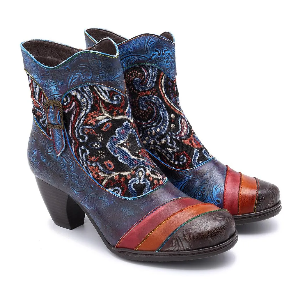 Bluebell Boho Hippie Low Heel Boots