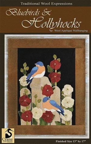 Bluebirds & Hollyhocks Pattern