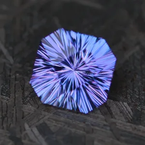 Blue/Purple Tanzanite Square Octagon - 1.34 carats -6.4x7.2mm - Fantasy Cut