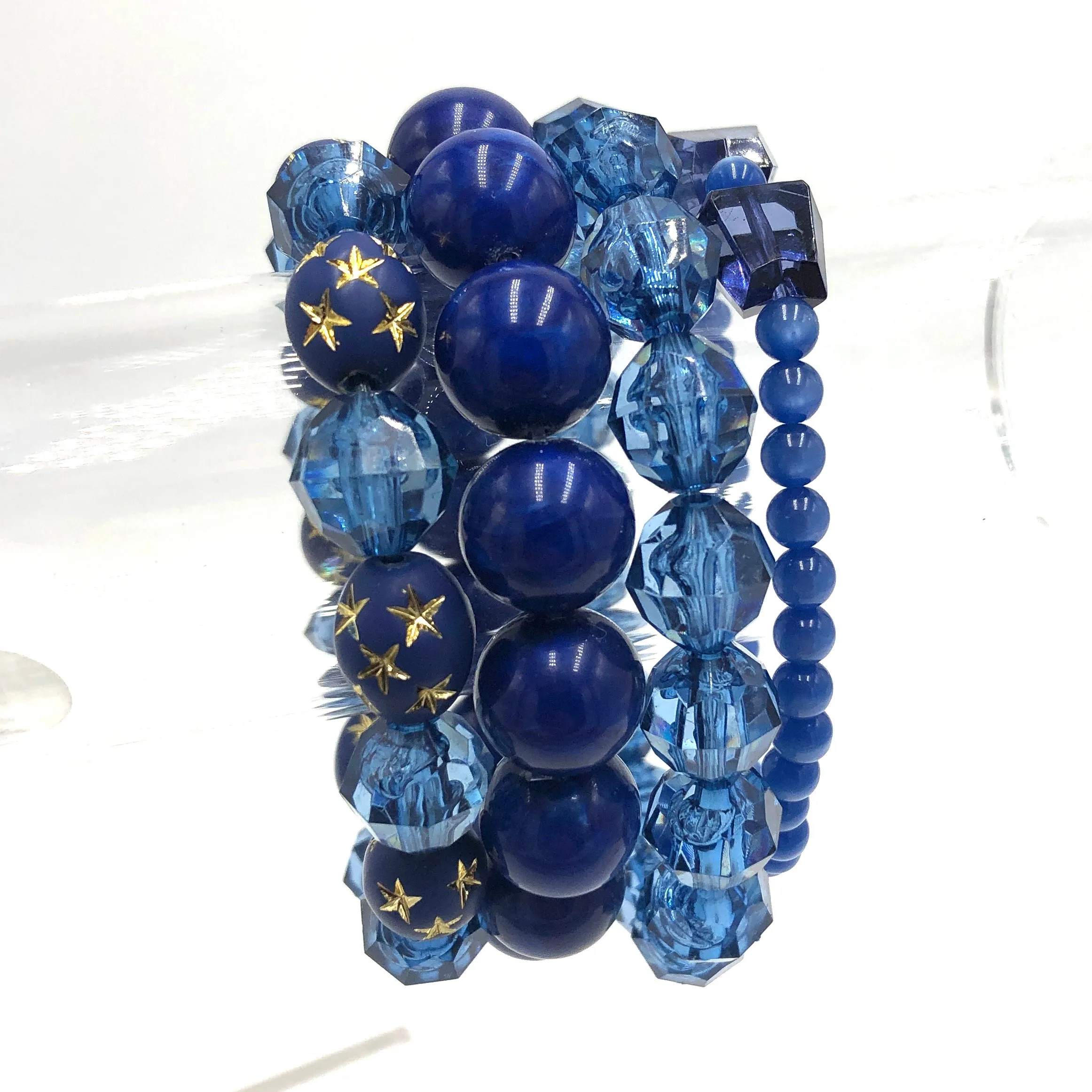 Blues & Stars Stack and Stretch Bracelets Set