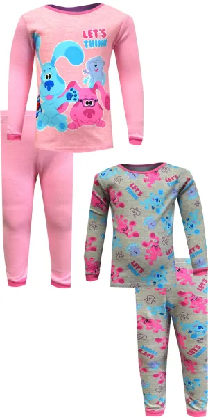 Blue's Clues Let's Think Cotton Toddler 4 Piece Pajamas