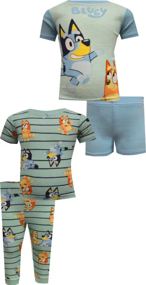 Bluey and Bingo 4 Pc Cotton Ruff Infant Pajamas