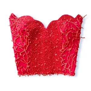 Blumarine S/S 1990 iconic real coral embellishments bustier