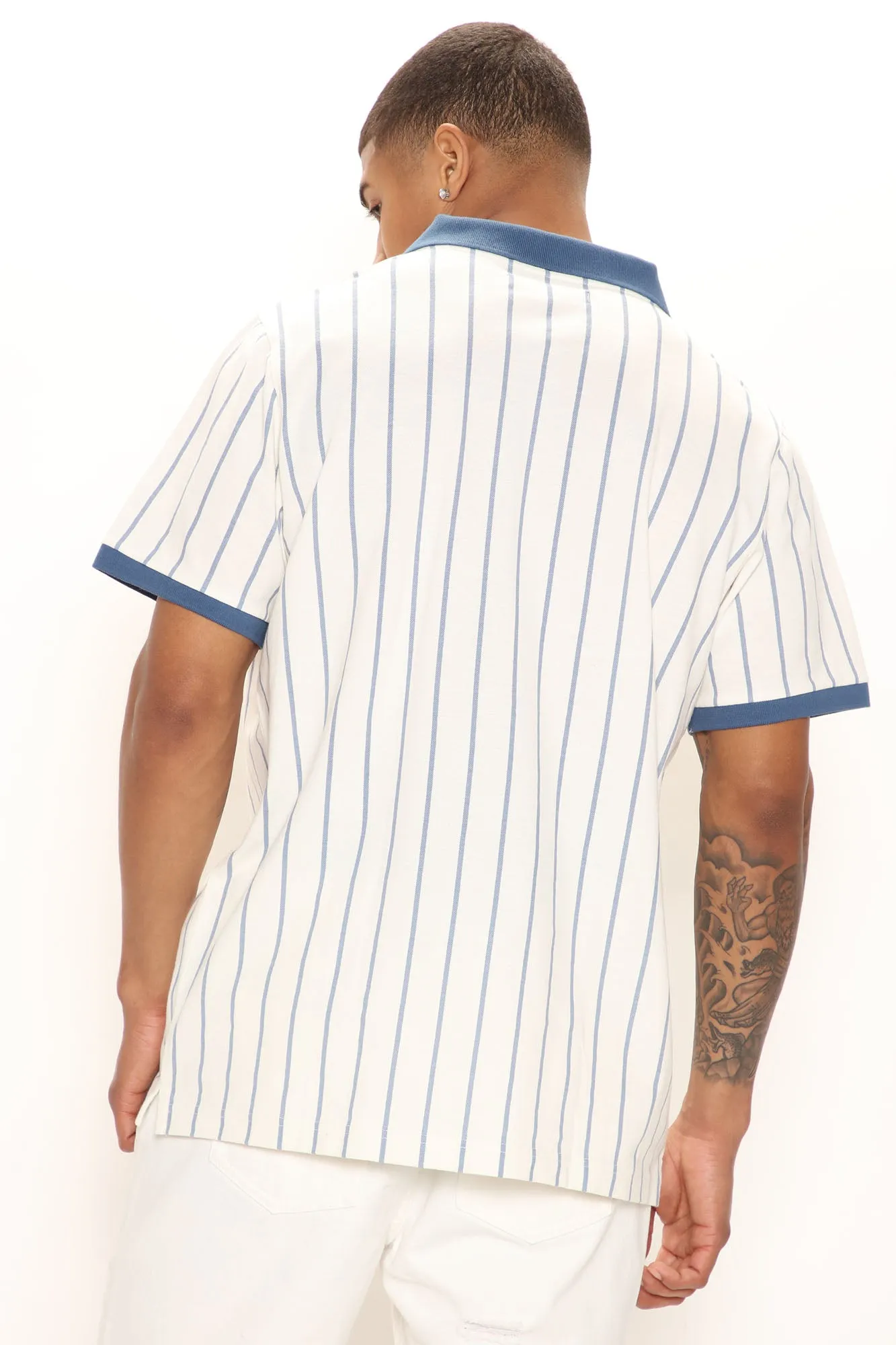 Blurred Lines Short Sleeve Polo - White