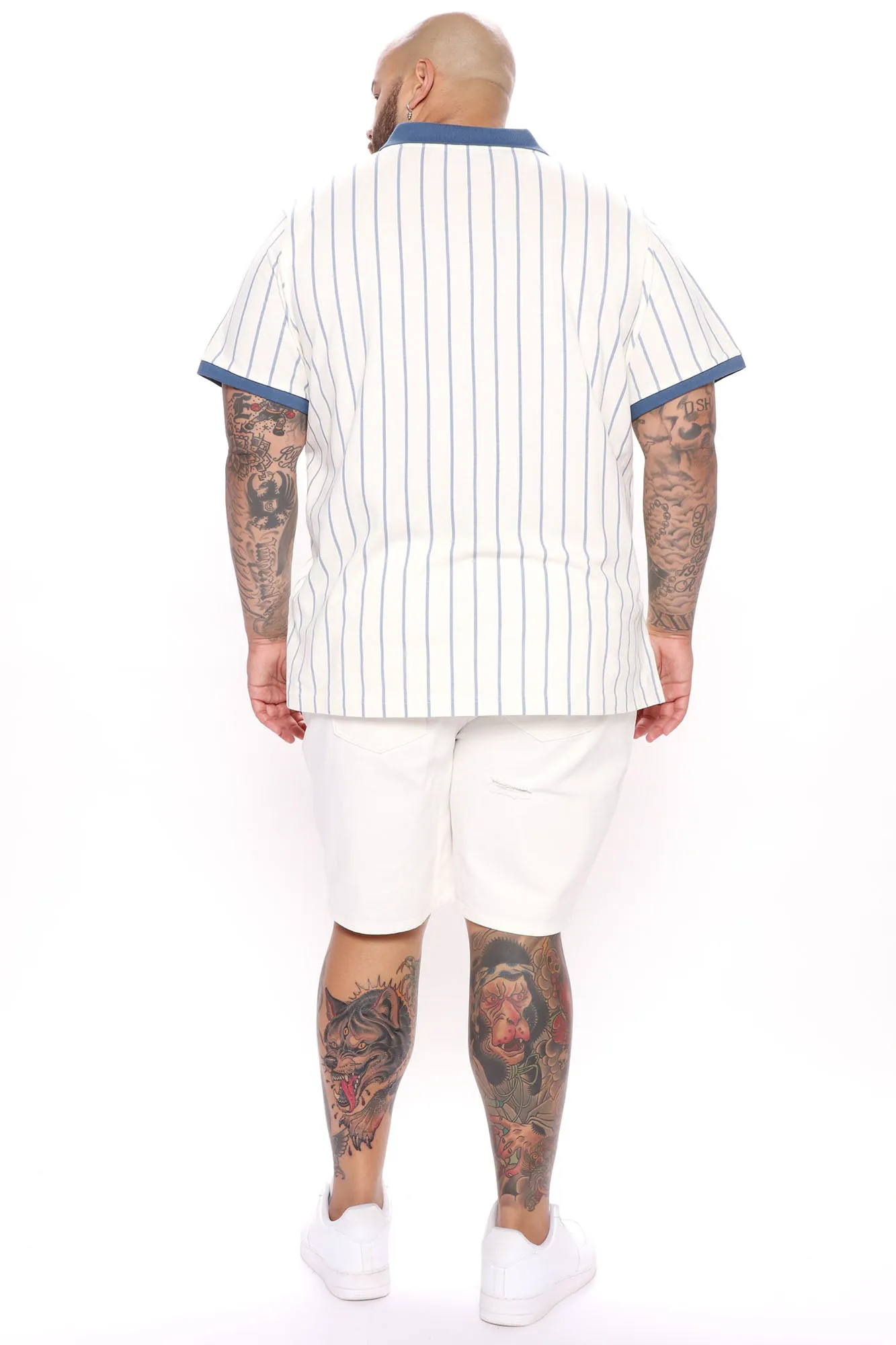 Blurred Lines Short Sleeve Polo - White