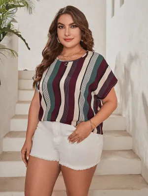 Blusa Listrada Plus Size - Julia