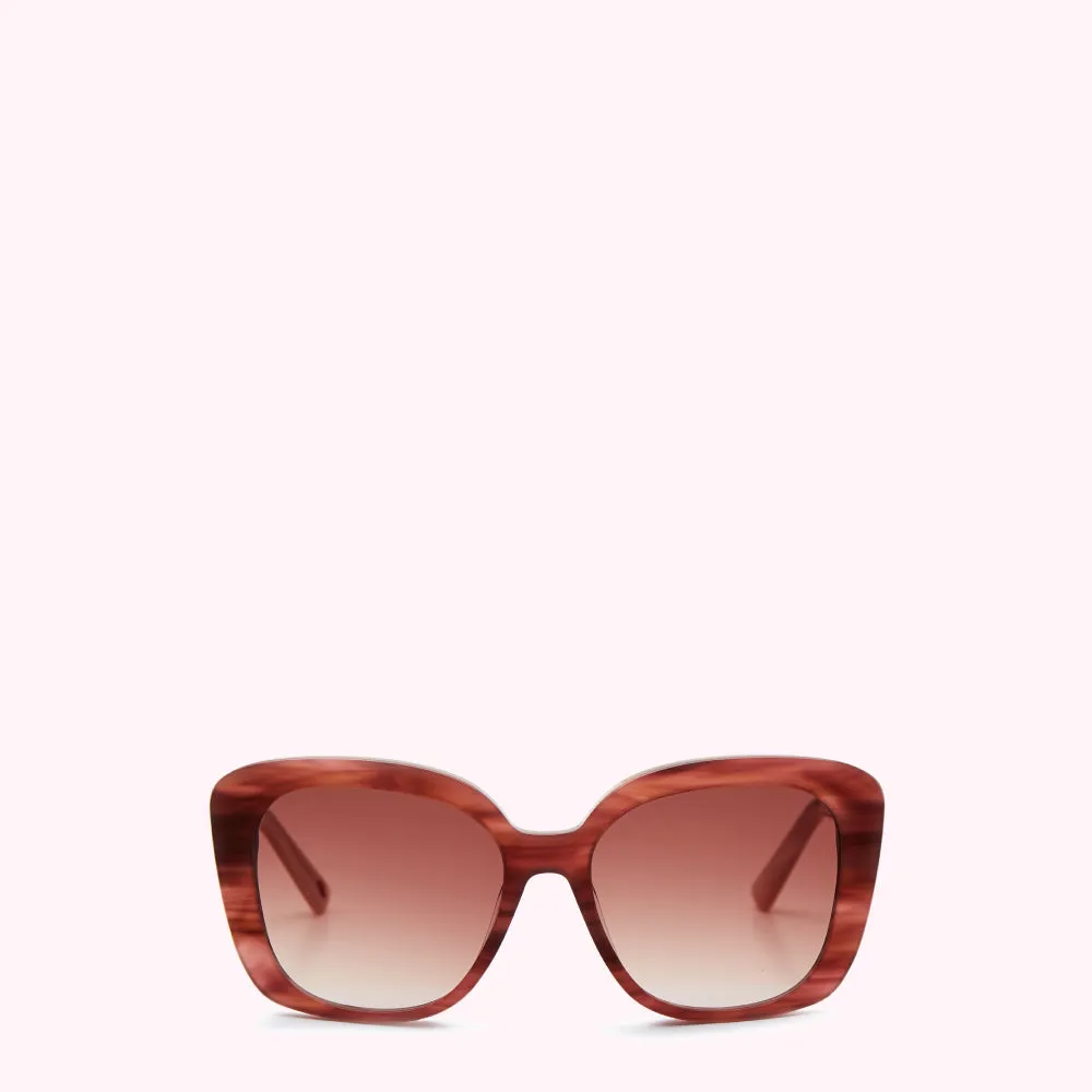 BLUSH COLOR BLOCK SUNGLASSES