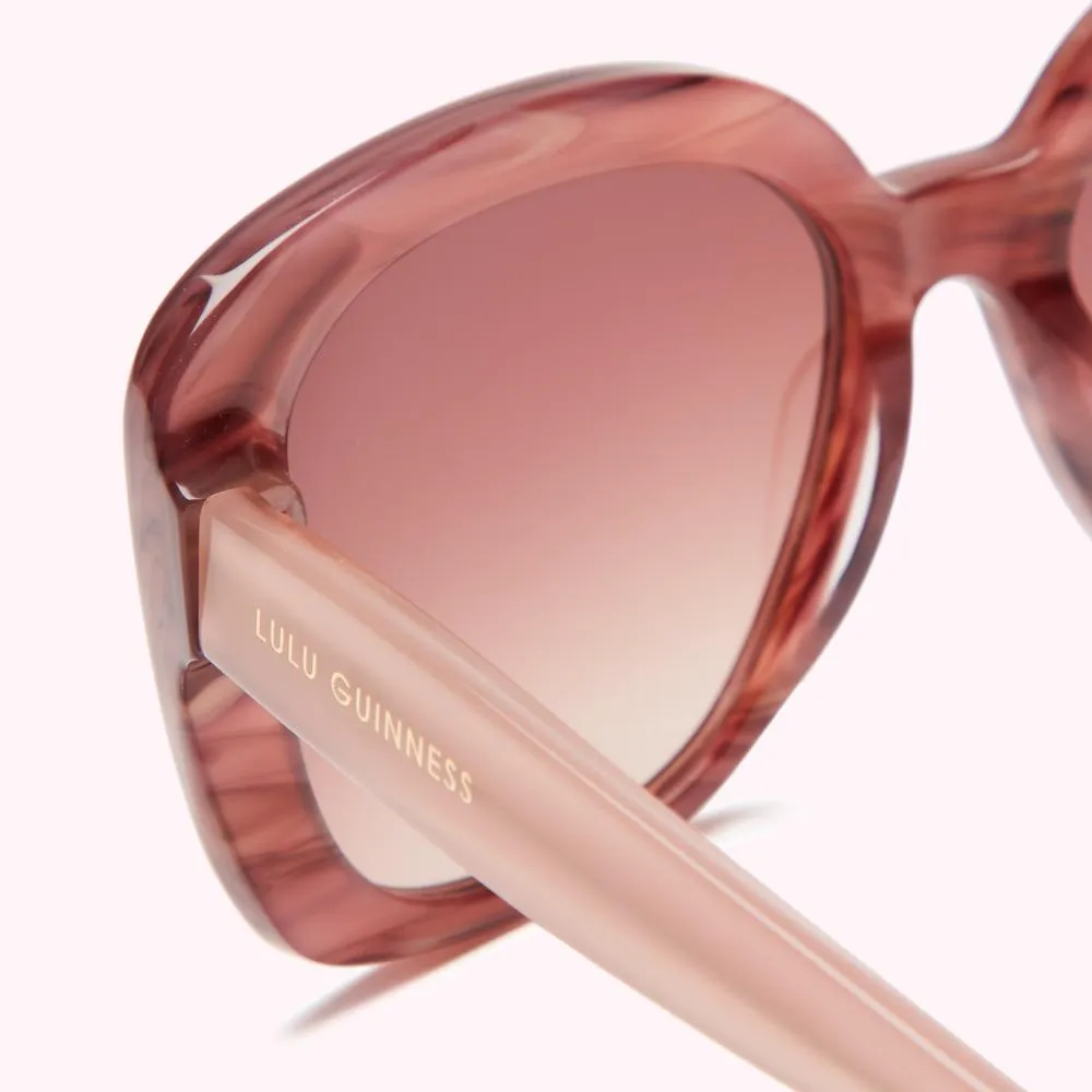 BLUSH COLOR BLOCK SUNGLASSES