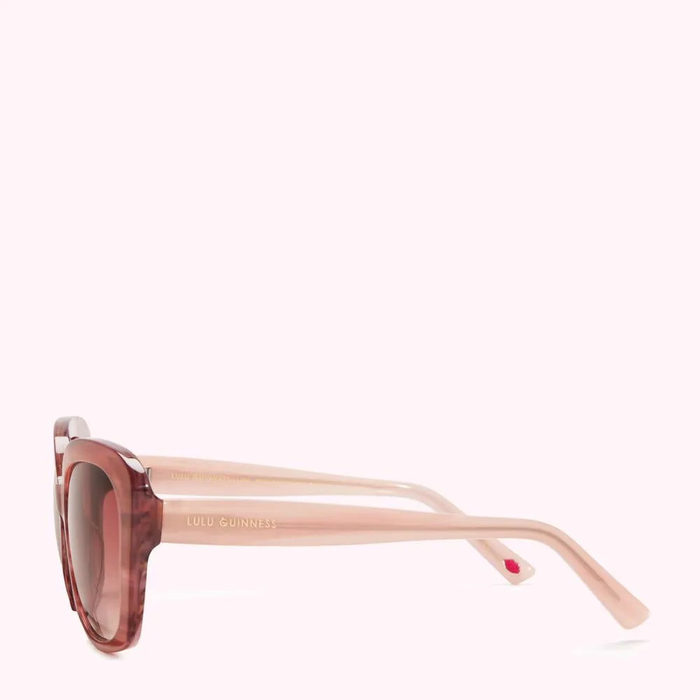 BLUSH COLOR BLOCK SUNGLASSES