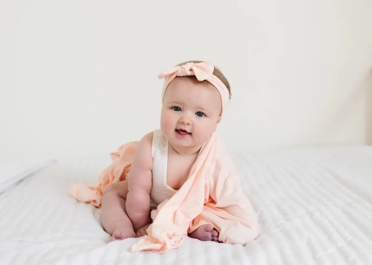 Blush Knit Headband Bow