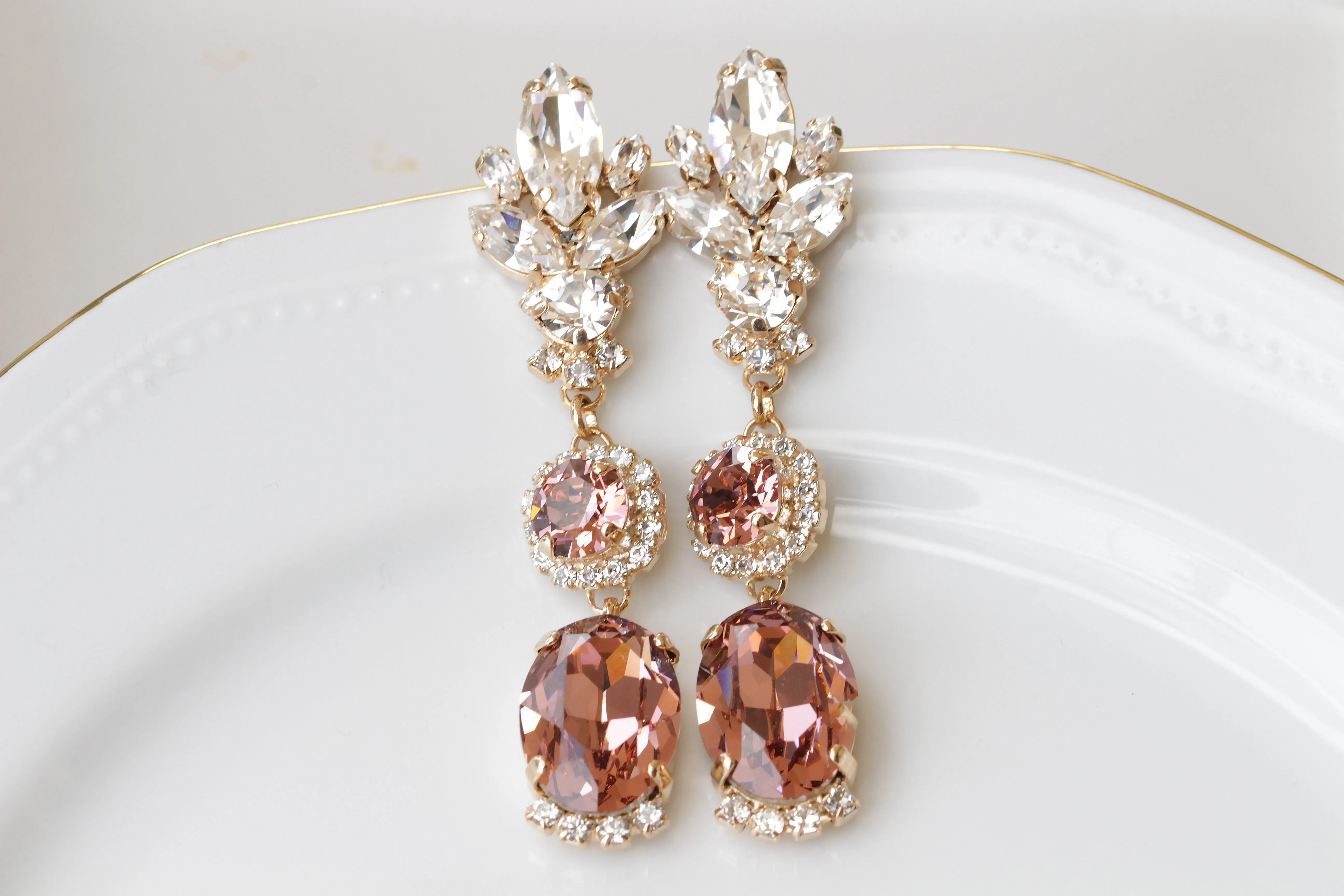 Blush long earrings