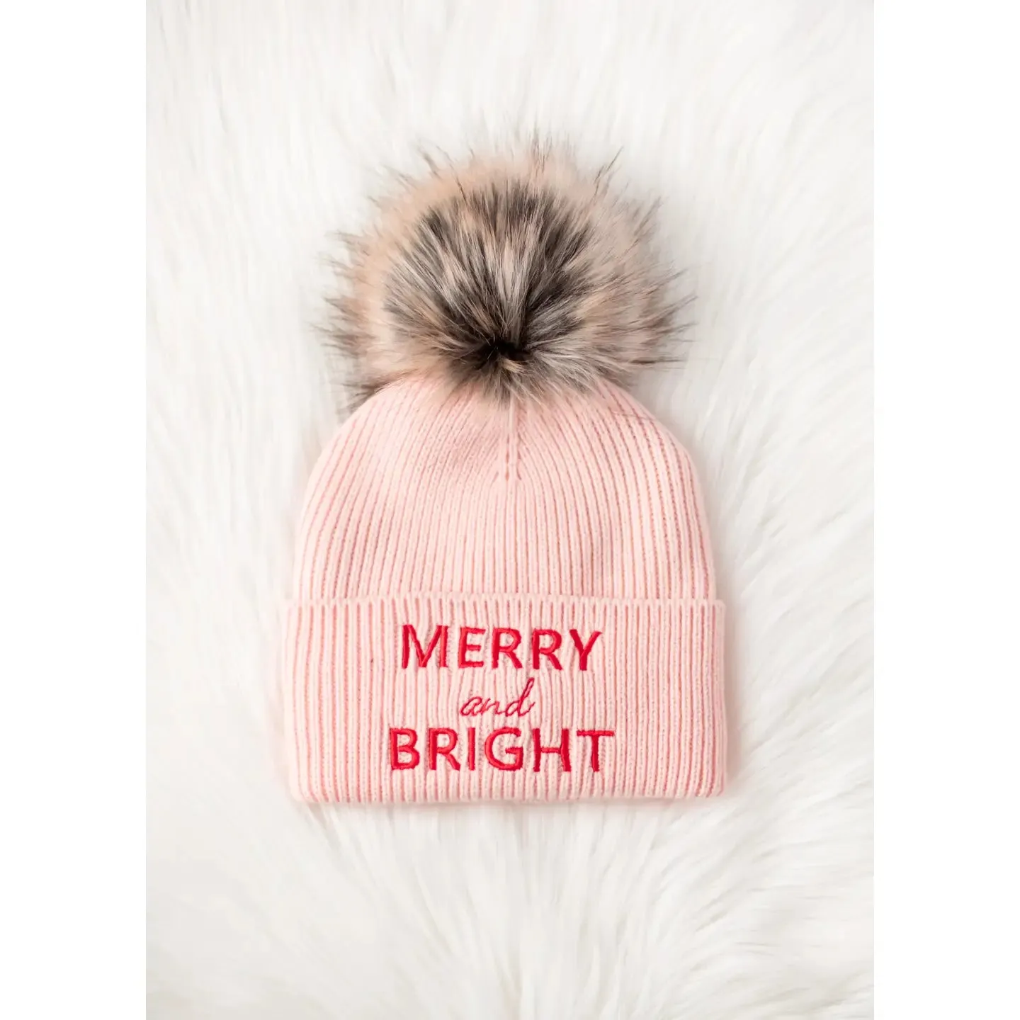 Blush Merry and Bright Knit Hat