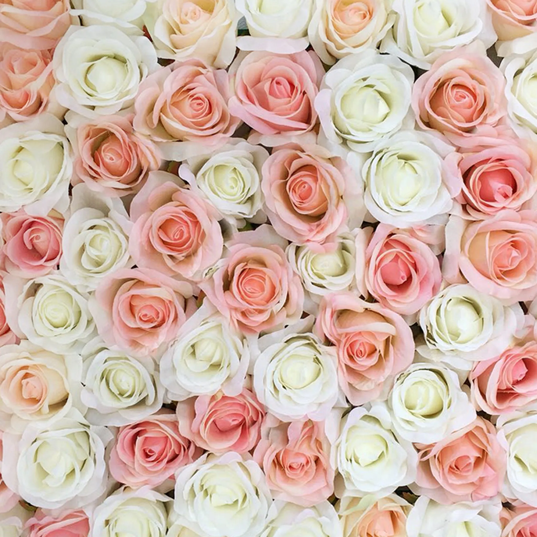 Blush Pink Wedding Backdrops White Silk Roses Flower Panel for Wedding Decor