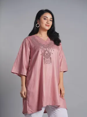 Blush Rayon Kurti - Chandelier