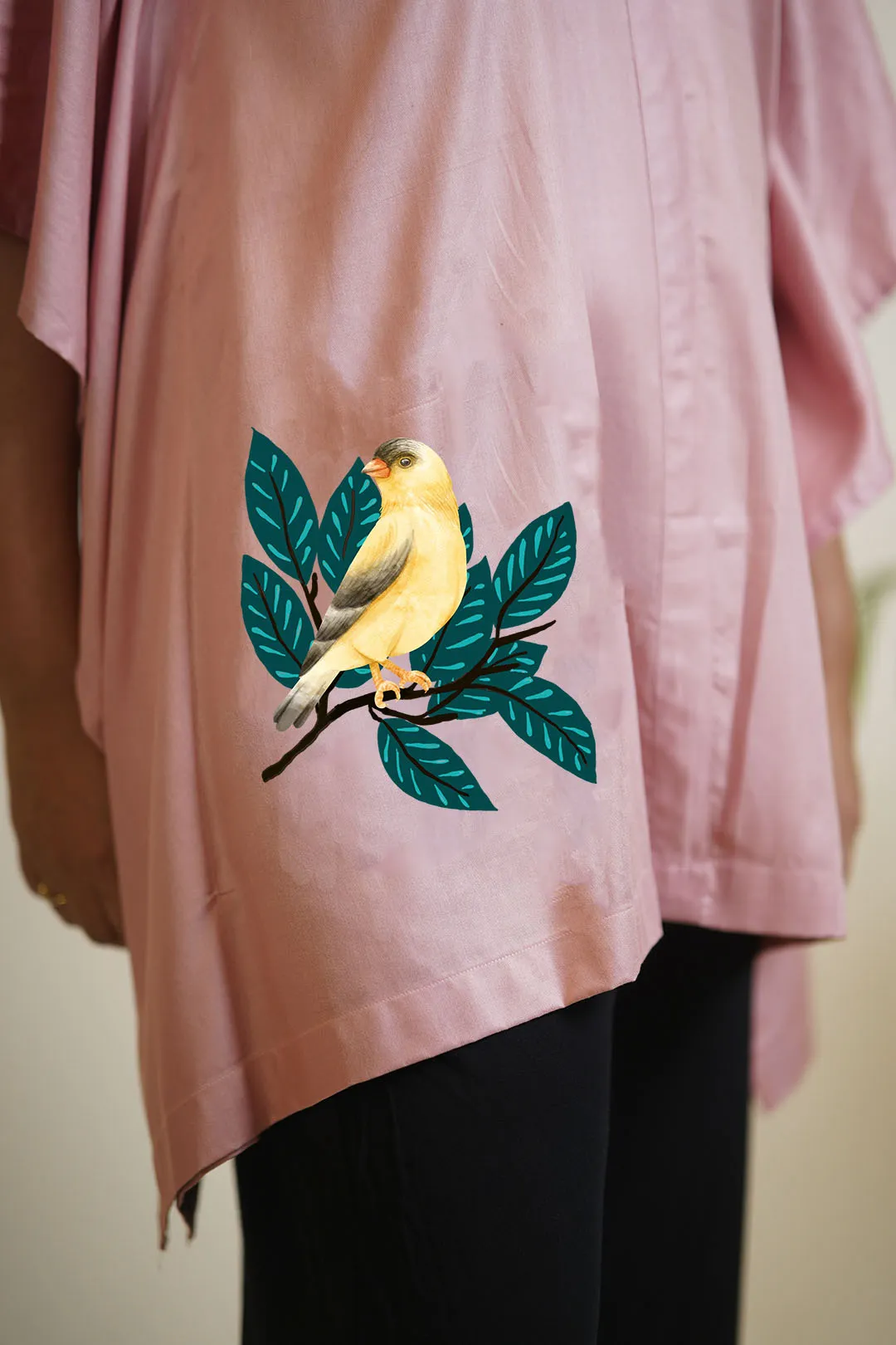 Blush Rayon MandarinKurti - Canary