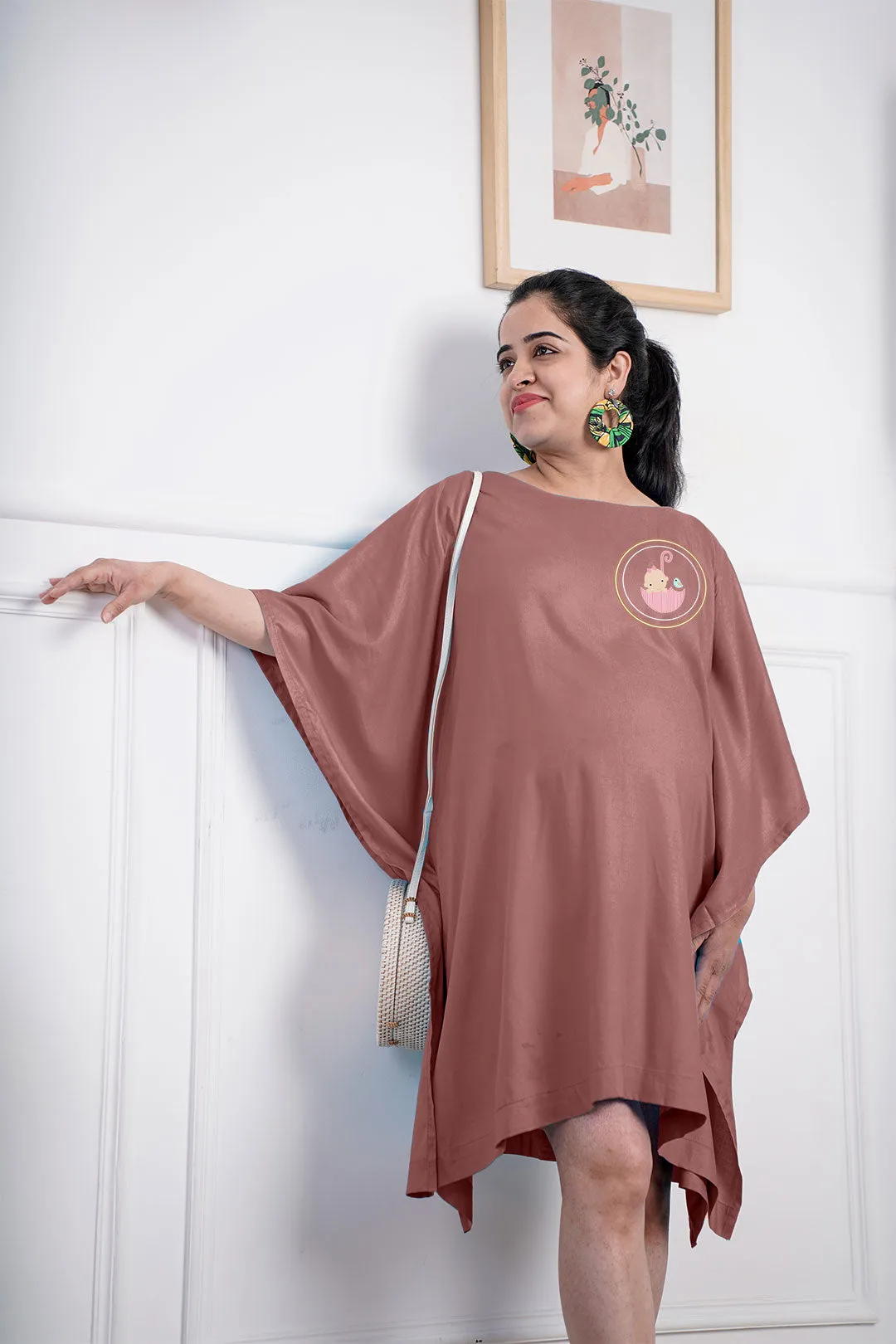 Blush Rayon MaternityKaftan - Expectanchic