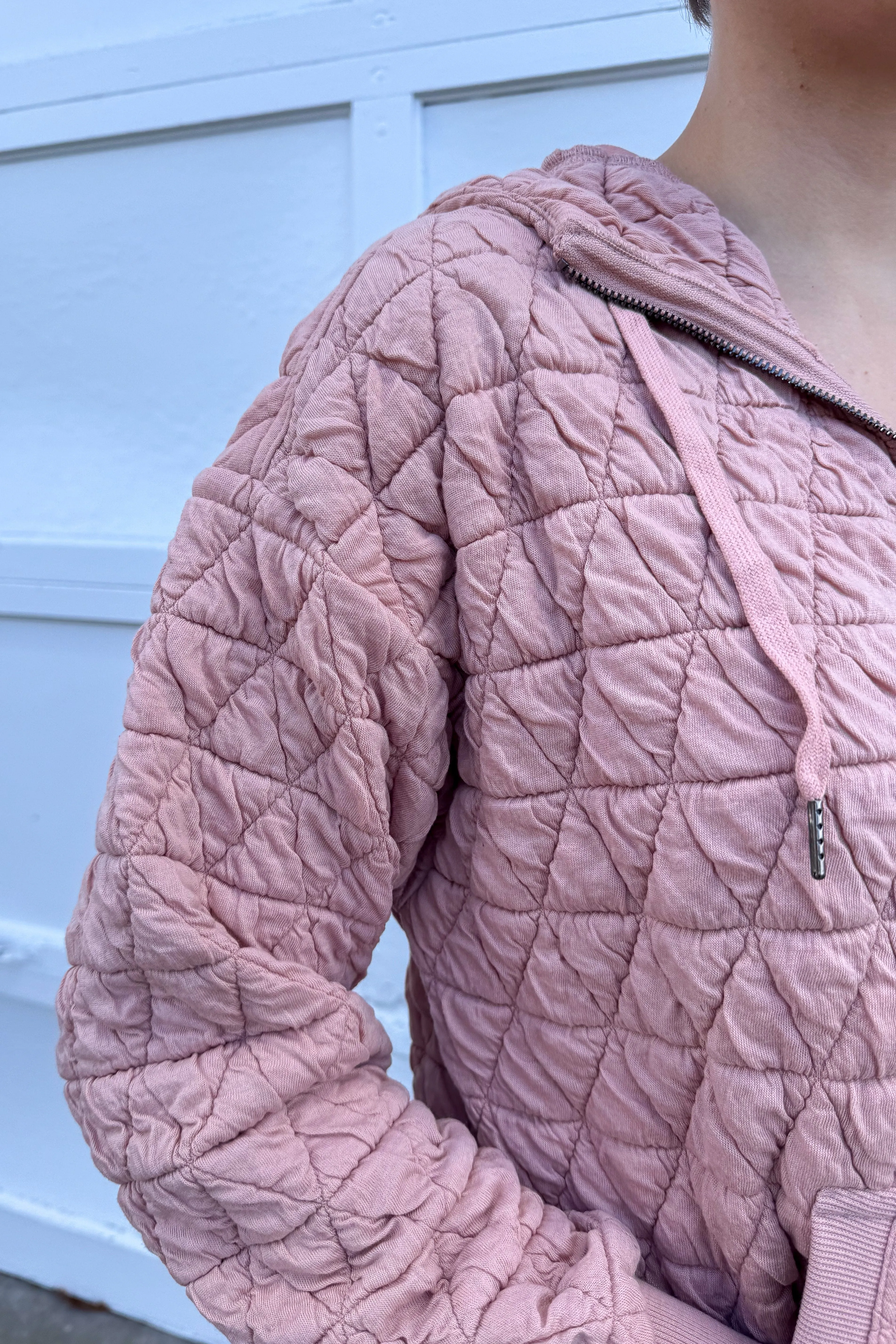 Blush Textured Quilted Knit Jacket