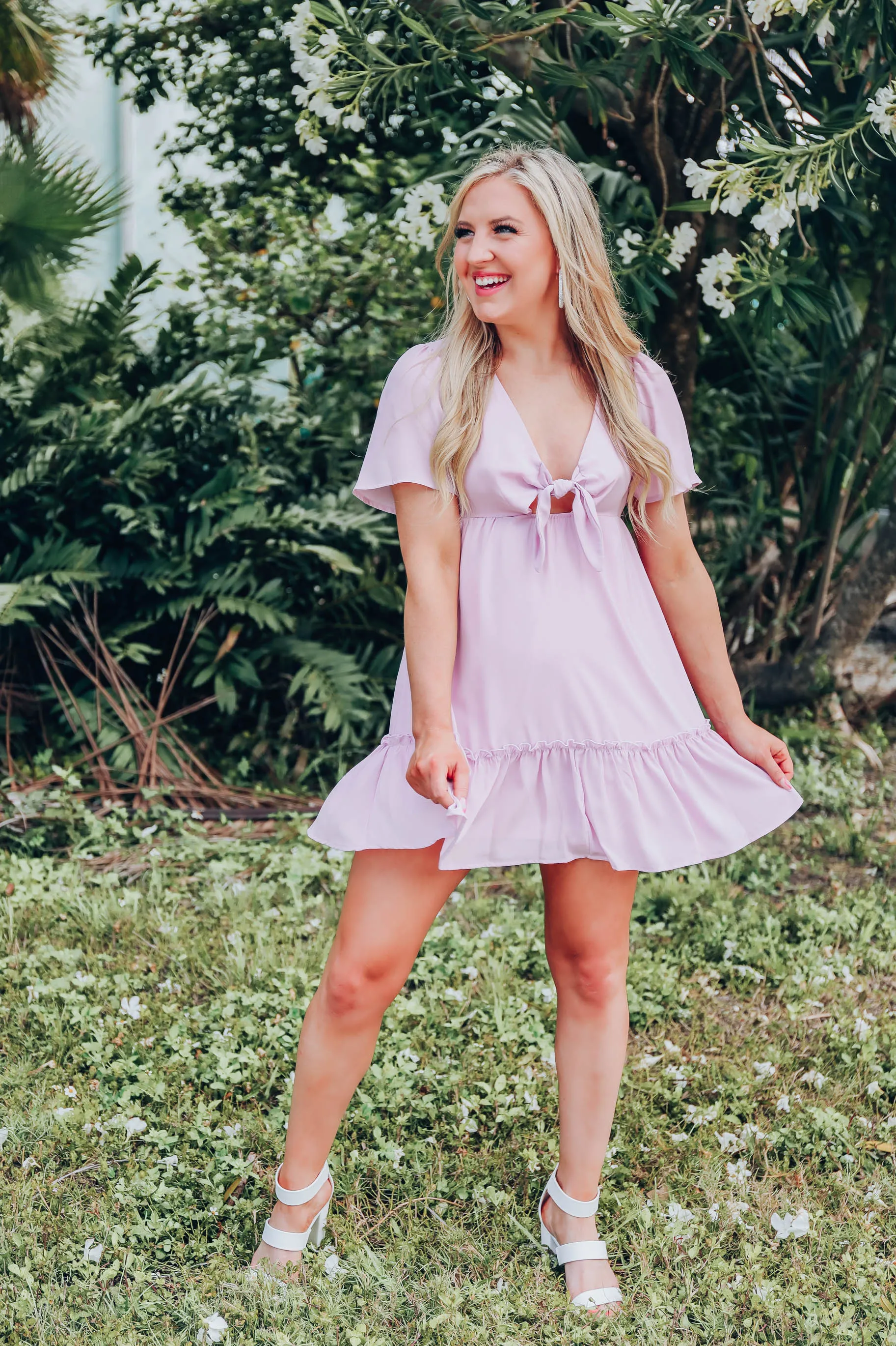 Blushing Chiffon Dress - Lavender