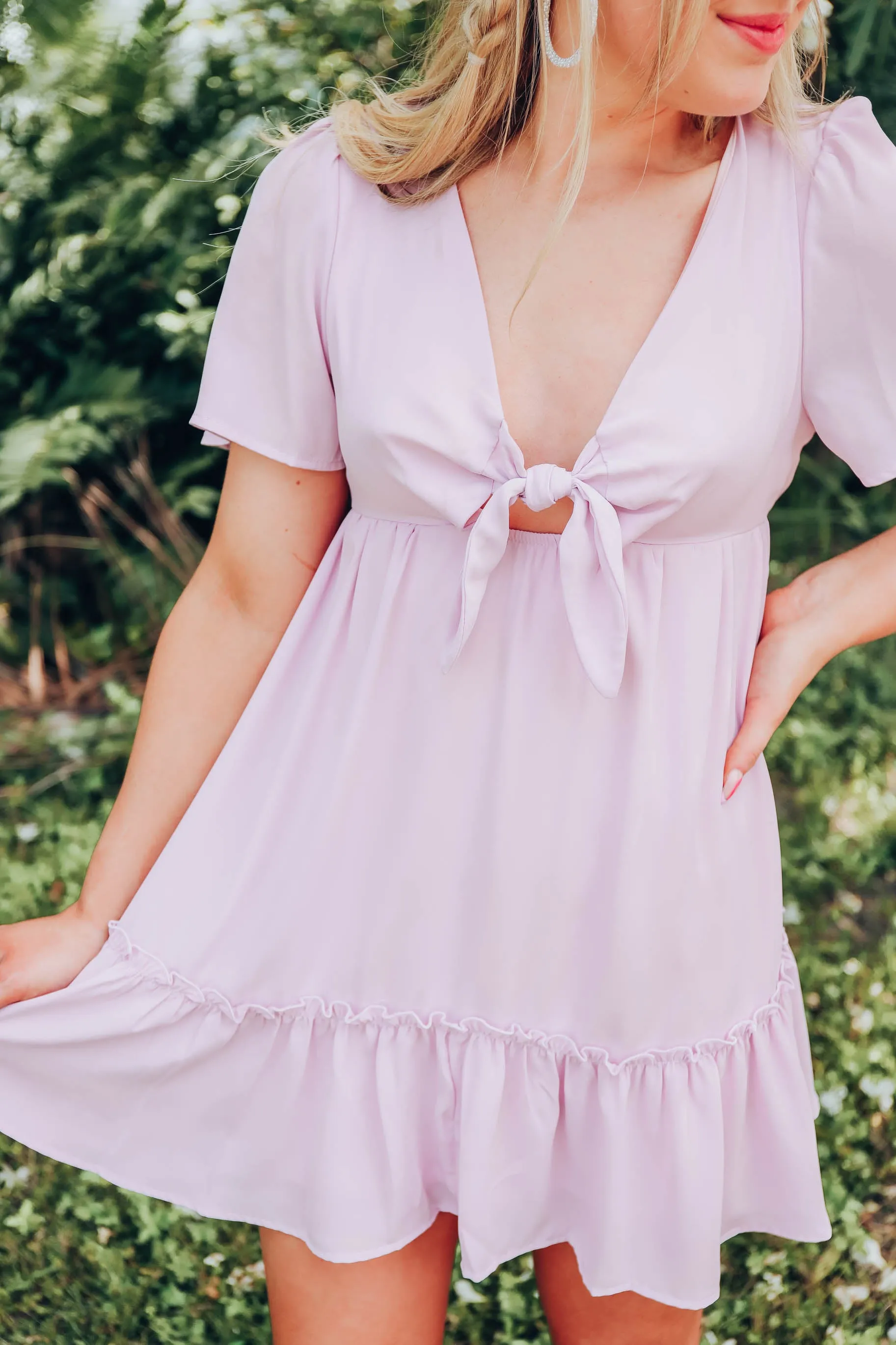 Blushing Chiffon Dress - Lavender