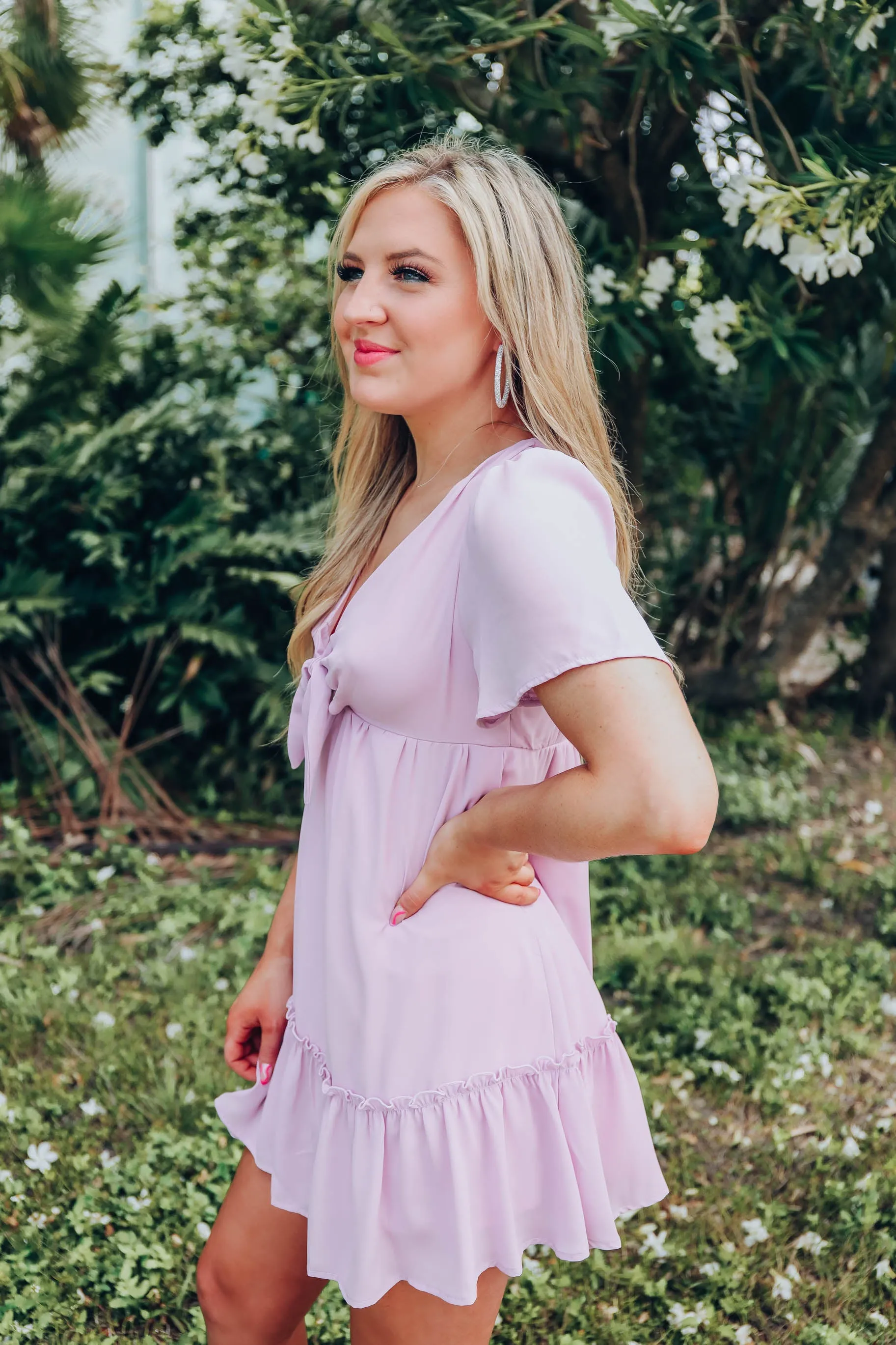 Blushing Chiffon Dress - Lavender