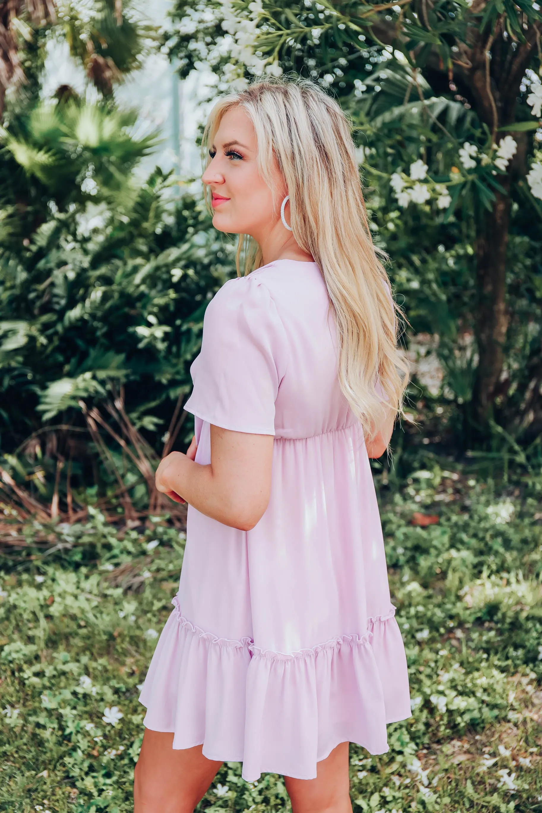 Blushing Chiffon Dress - Lavender