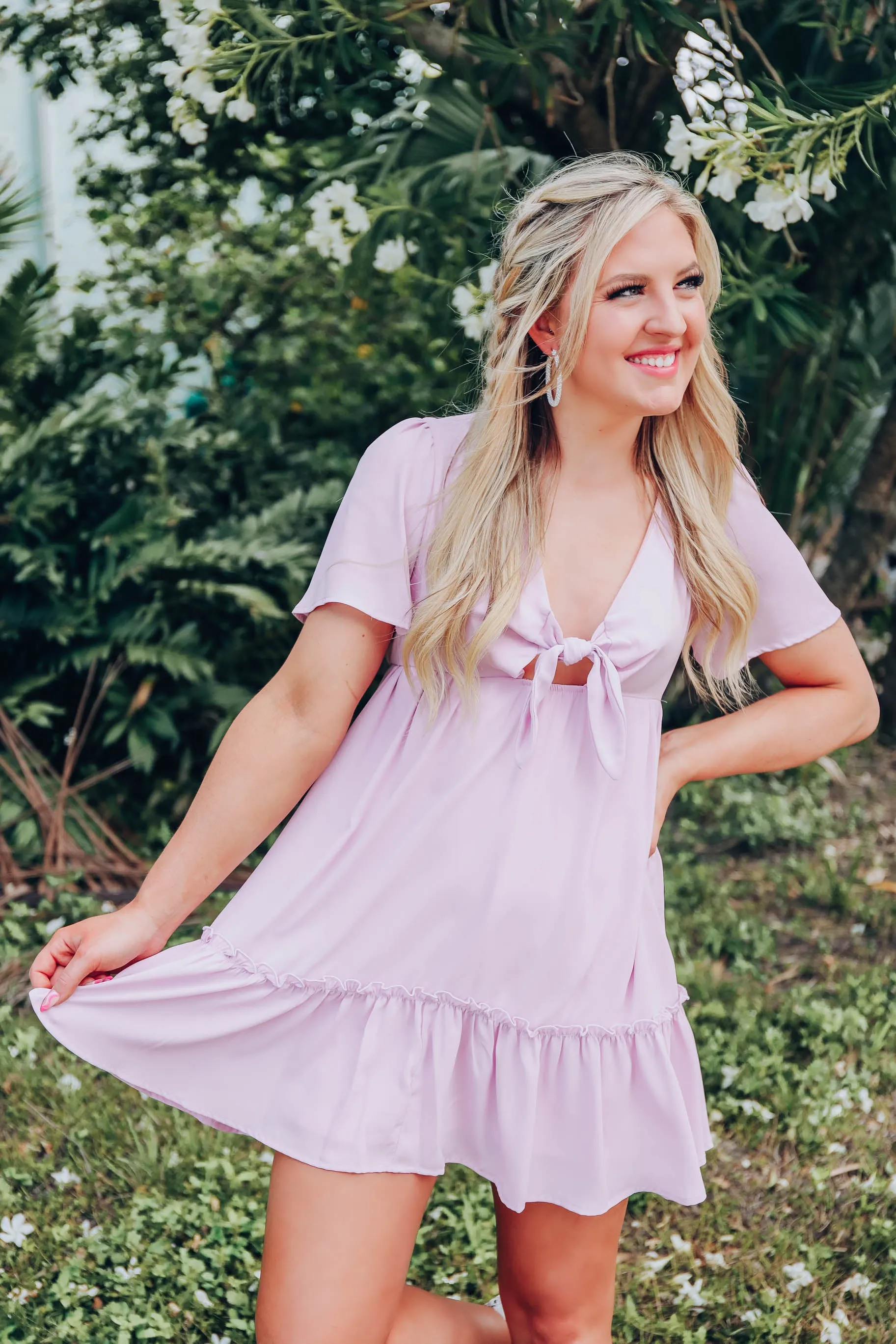 Blushing Chiffon Dress - Lavender